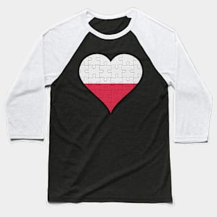 Polish Jigsaw Puzzle Heart Design - Gift for Polish With Poland Roots Baseball T-Shirt